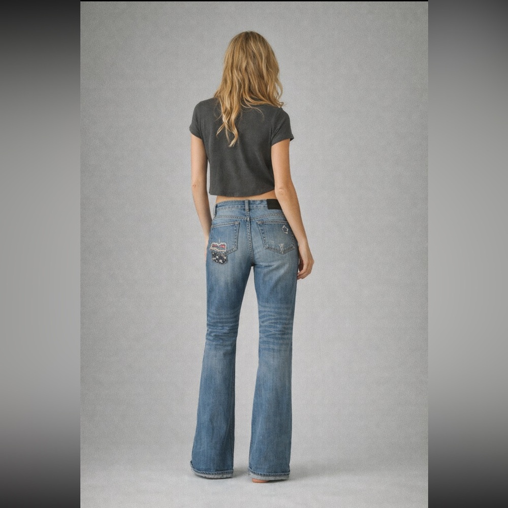 Lucky Brand Riley Distressed Patchwork Jeans - Picture 2 of 5